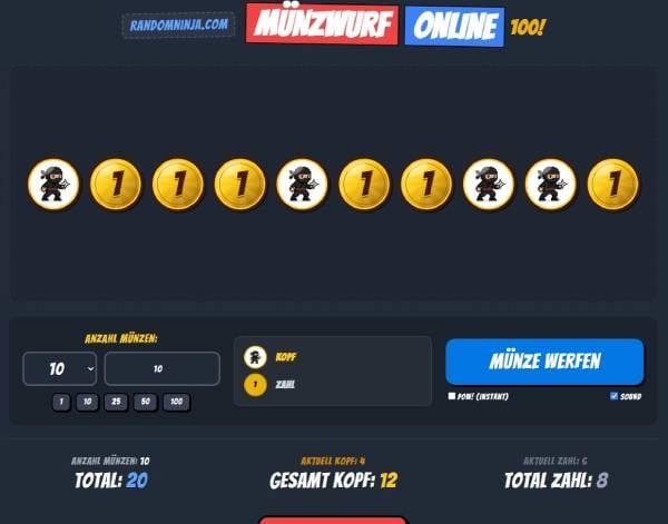 Münzwurf mit Kopf und Zahl. Bedeutung und Geschichte.